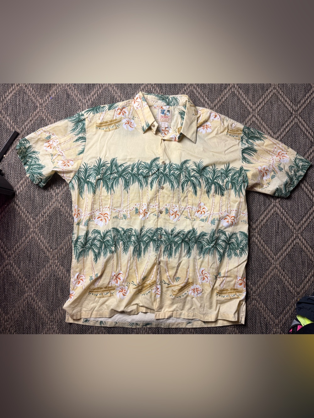 John Severson Kahala Hawaiian shirt XL Surfer palms buttons